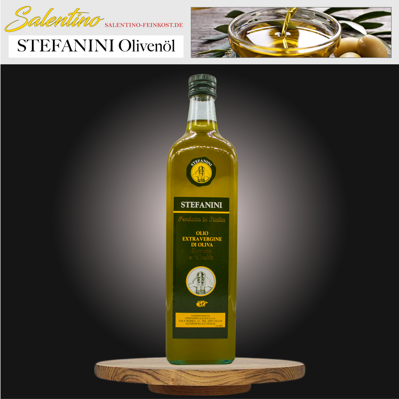 Stefanini Olivenöl extra vergine online bestellbar, italienische Olivenöl, fruchtig, 1 Liter, online kaufen