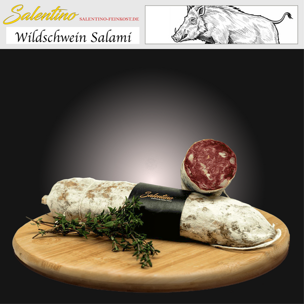 Wildschwein Salami, Salami mit Wildschweinfleisch, online bestellbar, italienische salami online kaufen